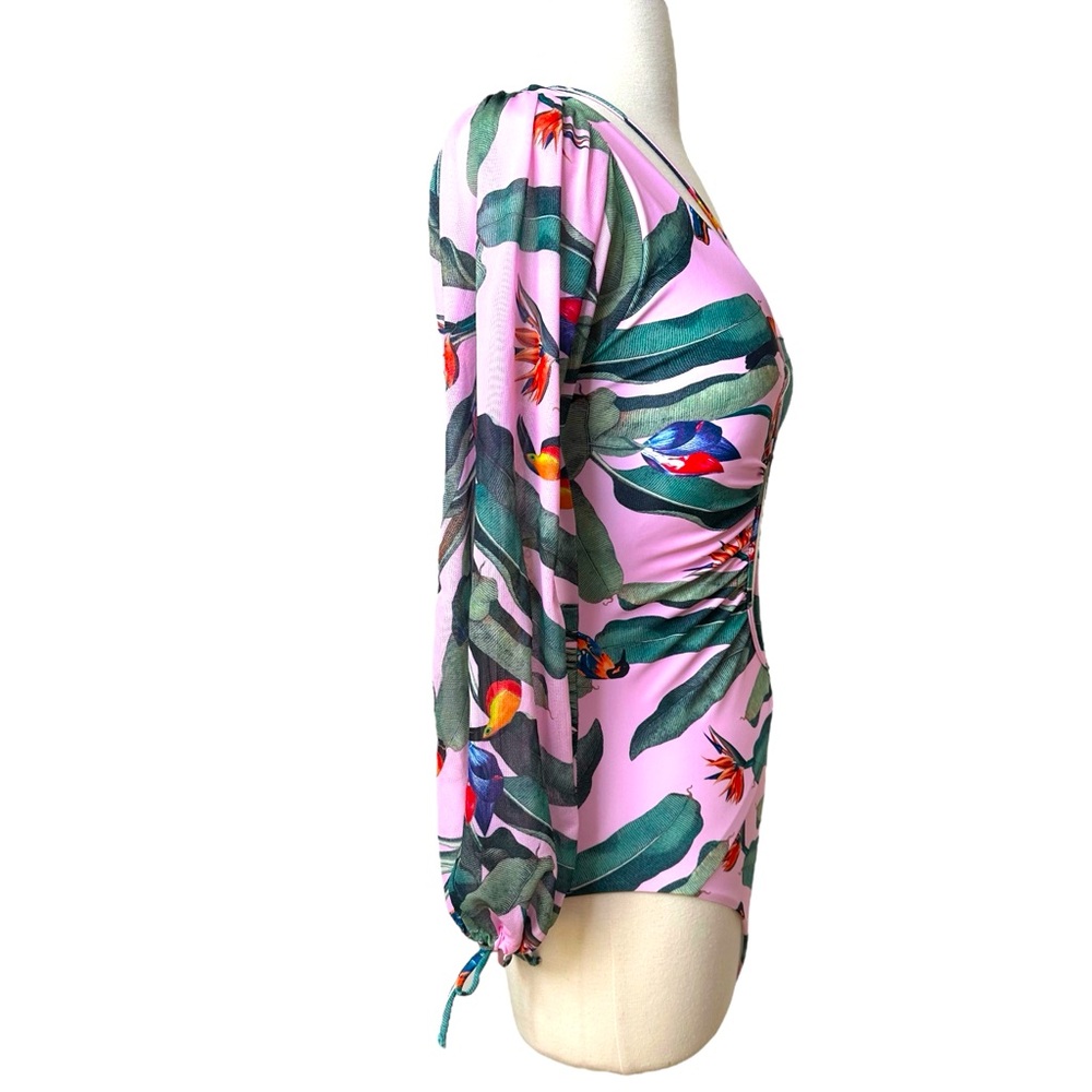 DR.JEWEL NWT TROPICAL LONG SLEEVE ONE PIECE - Picture 8 of 8